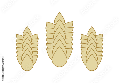 Tres espigas de trigo amarillo