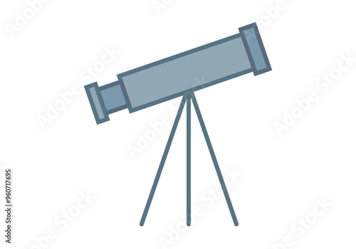 Icono de telescopio azul para astronomía