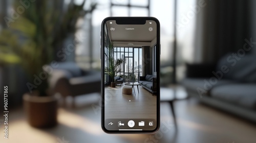 Smartphone Displaying Interior Design