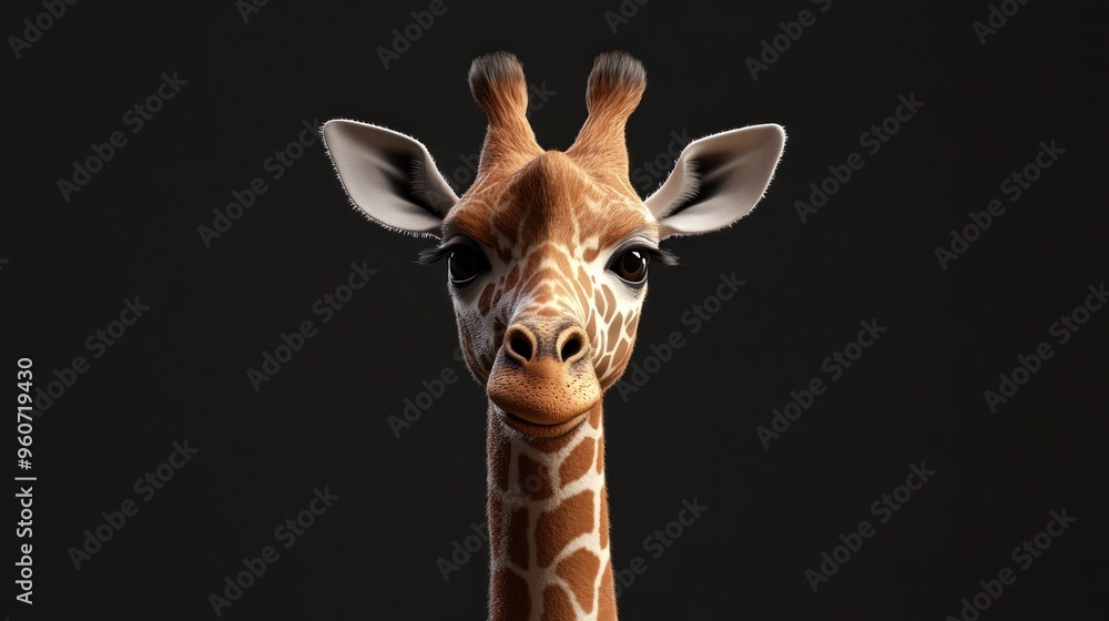 Fototapeta premium A Close-up Portrait of a Giraffe