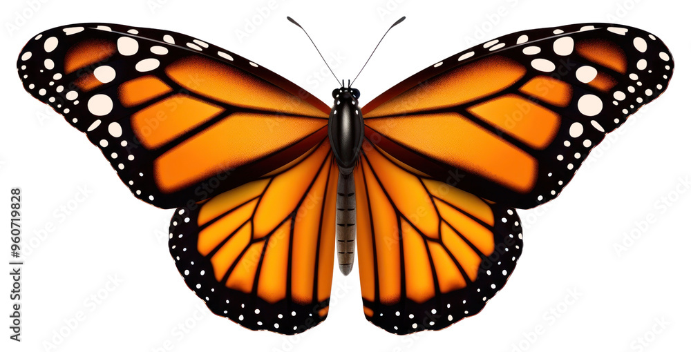 Fototapeta premium PNG A Monarch butterfly on the white background