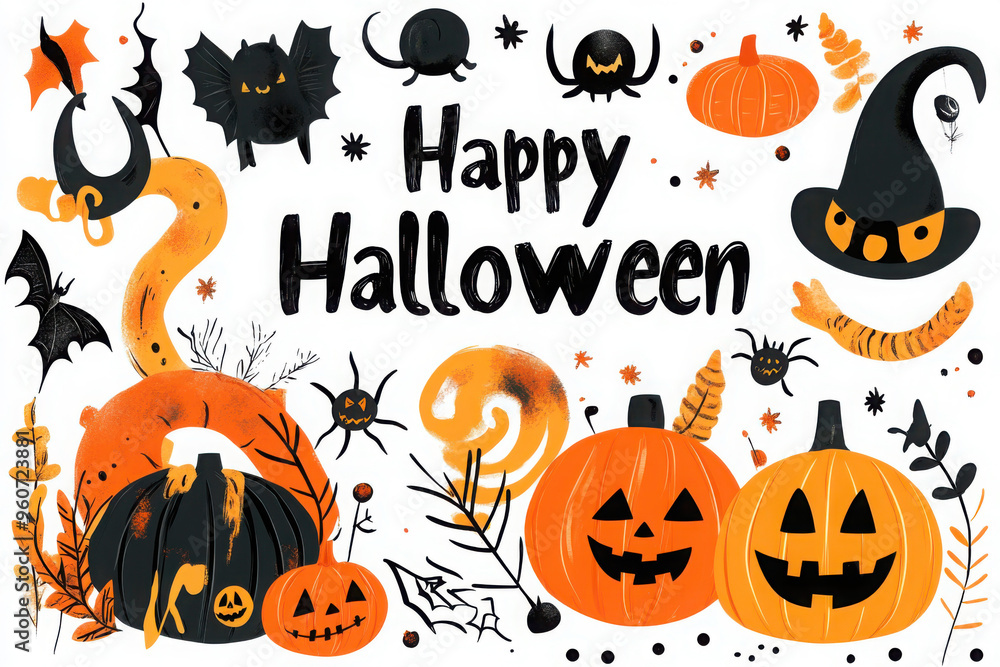 Happy halloween Boho abstract set. Bohemian mystical magic collection clip art hand drawing style. creative contemporary aesthetic doodle elements . Vector illustration Happy halloween Boho abstract set. Bohemian mystical magic collection clip art hand drawing style. creative contemporary aesthetic doodle elements . Vector illustration