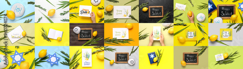 Collage with Sukkot festive...