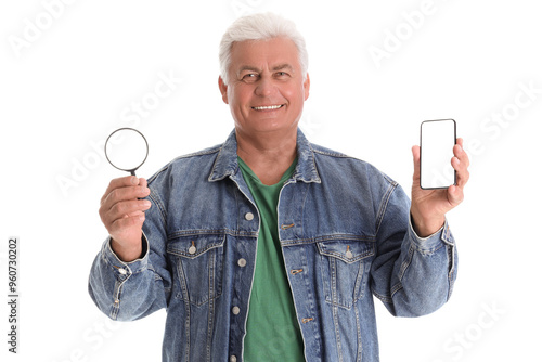 Senior man with mobile phon...