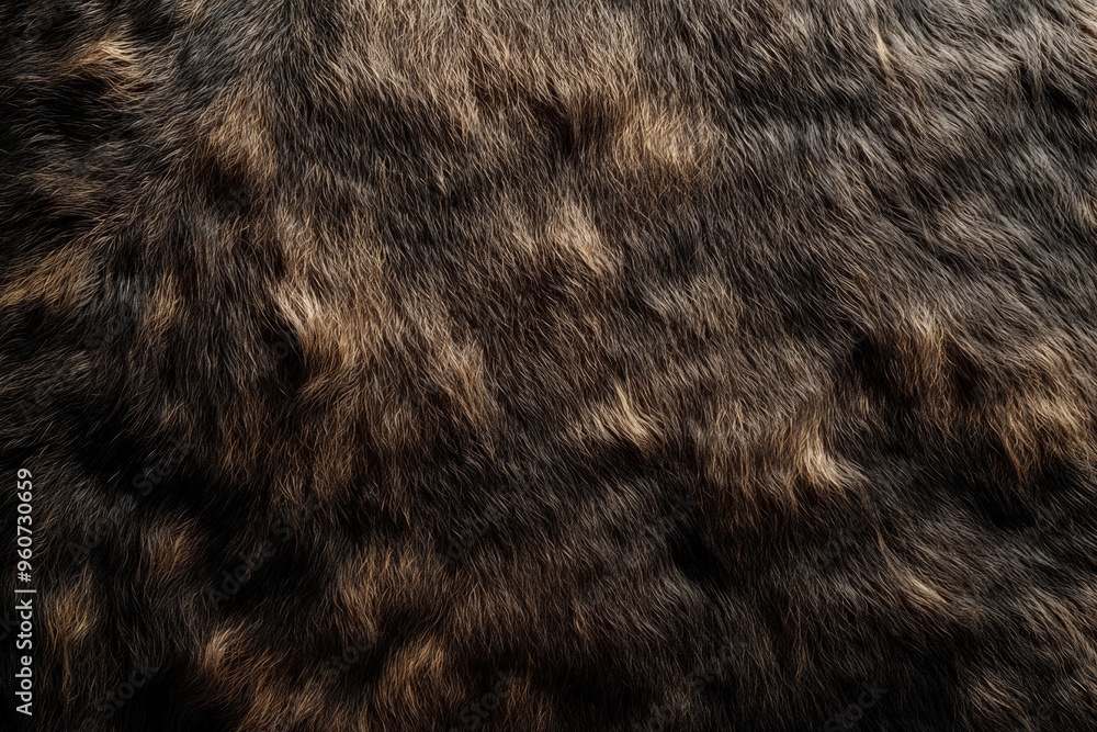 A fur textured surface with rough, rugged strands, creating a wild and natural look with deep shadows and highlights. A fur textured surface with rough, rugged strands, creating a wild and natural look with deep shadows and highlights.