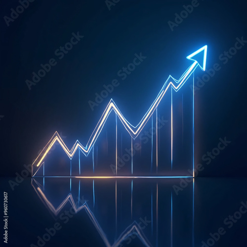 business graph with arrow