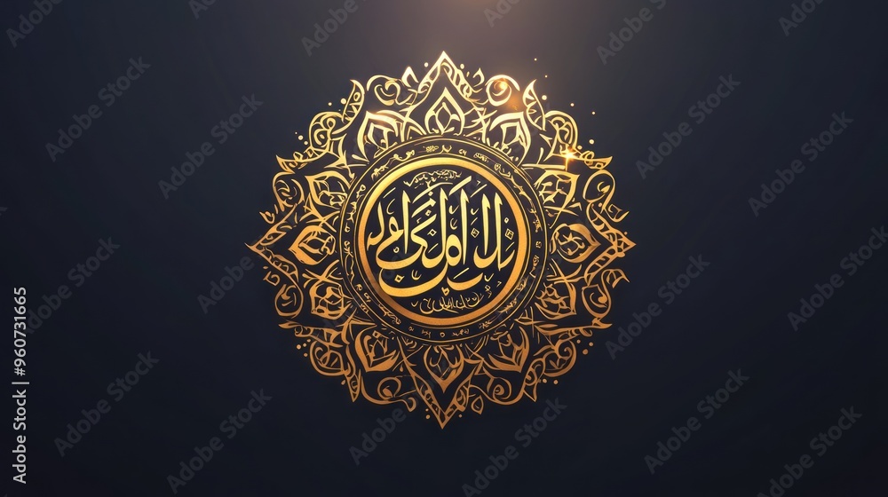 Golden Arabic Calligraphy Mandala Golden Arabic Calligraphy Mandala