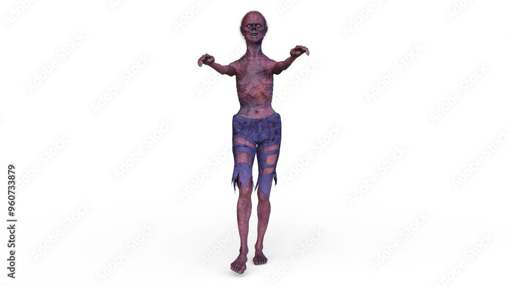 歩く男性ゾンビ 3DCGレンダリング 歩く男性ゾンビ 3DCGレンダリング