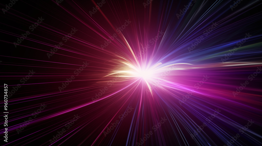 Vibrant Intergalactic Burst With Radiating Energy Trails Vibrant Intergalactic Burst With Radiating Energy Trails