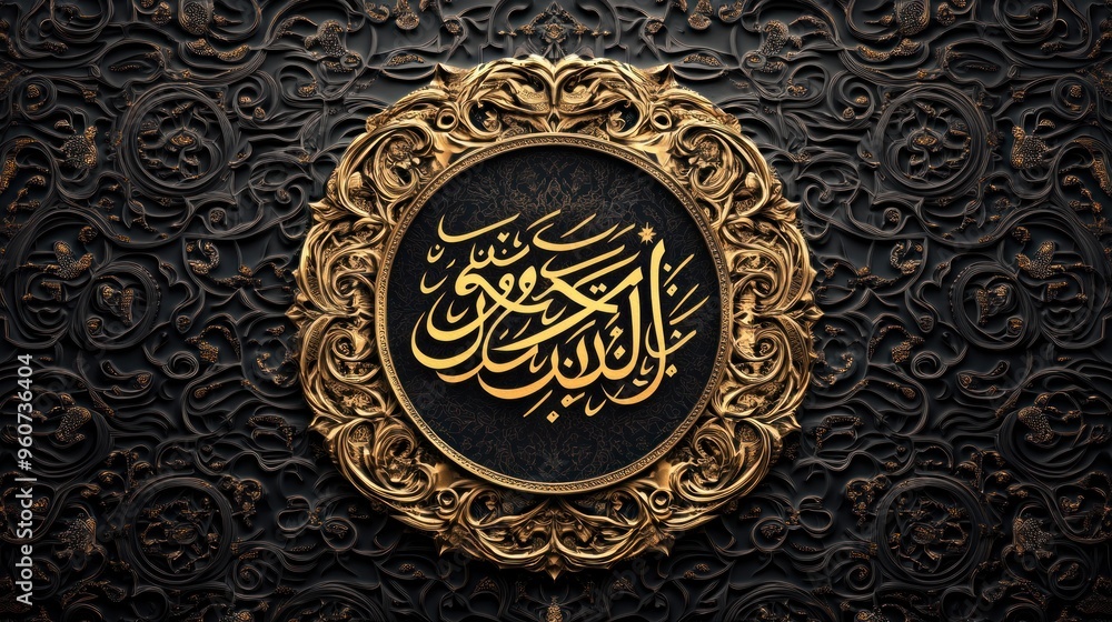 Islamic Calligraphy in a Golden Frame Islamic Calligraphy in a Golden Frame