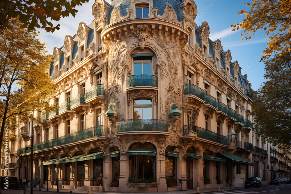 Obraz premium Paris landmark Lavirotte building facade featuring