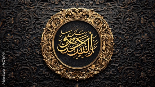 Islamic Calligraphy in a Golden Frame