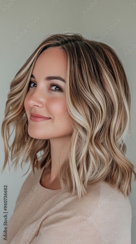 Fototapeta premium Blonde smiling woman portrait