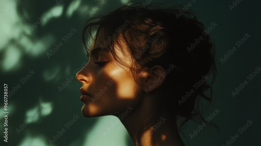 Profile of a Woman with Light and Shadow Profile of a Woman with Light and Shadow