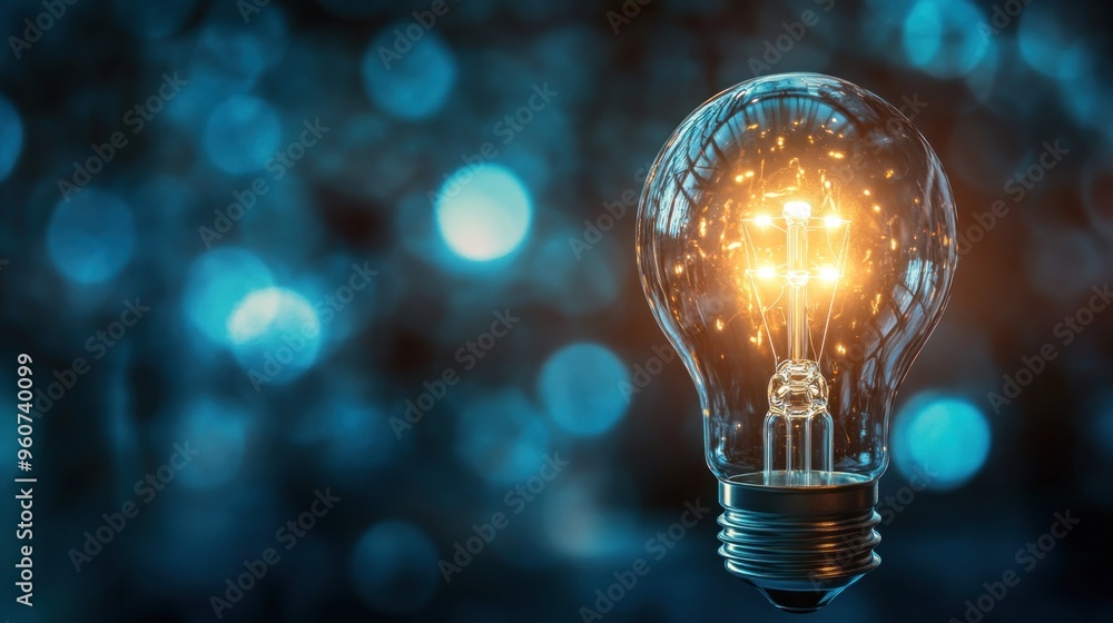 A Light Bulb Glowing Brilliantly A Light Bulb Glowing Brilliantly