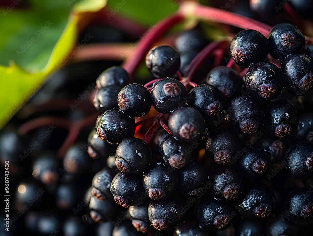 Super Ultra Close Up Macro of elderberry fruit Super Ultra Close Up Macro of elderberry fruit