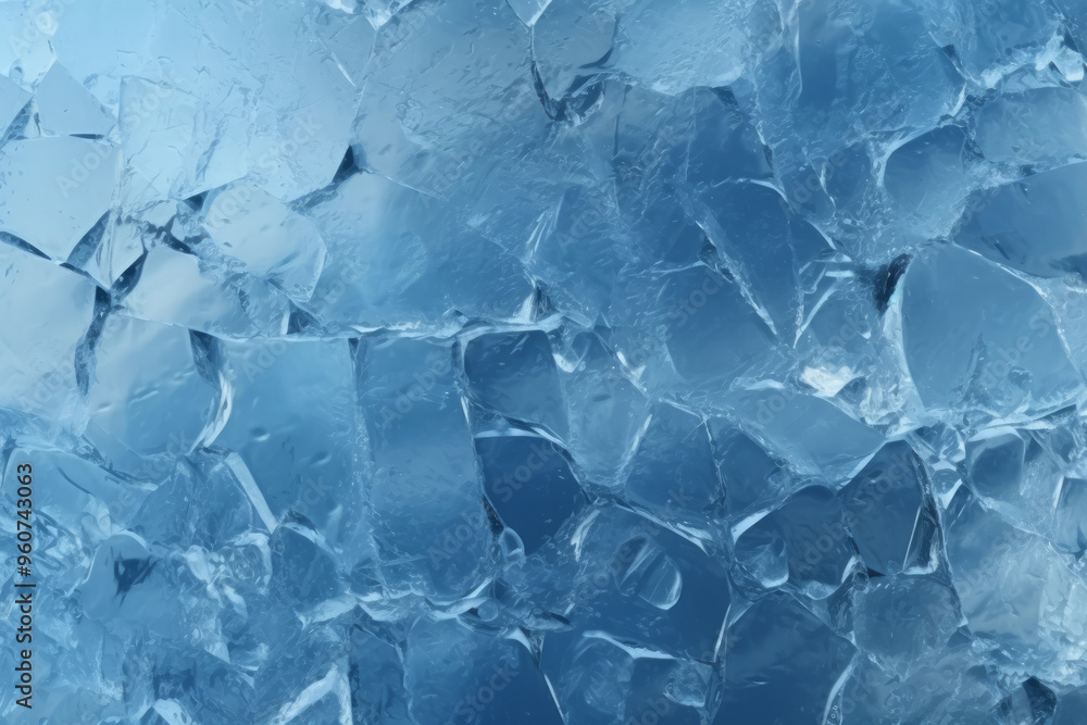 Processed collage of thick layer of cracked ice texture. Background for banner, backdrop or texture