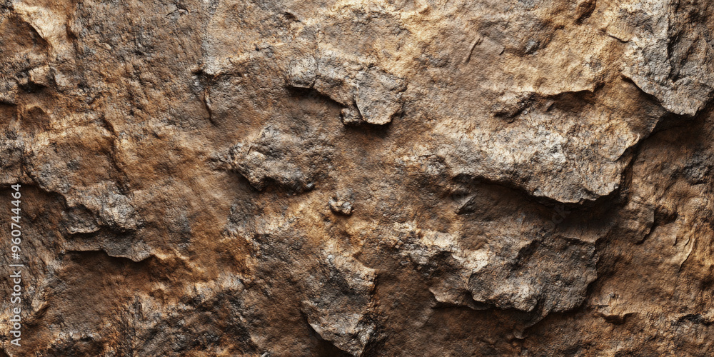 Naklejka premium A brown textured surface with a rough, pebbled texture, resembling natural stone, with varied tones and depth.