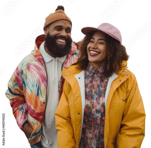 PNG A couple smiling on the white background