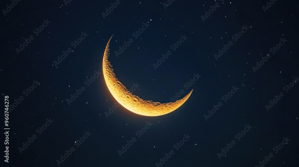 Fototapeta premium Crescent Moon and Stars
