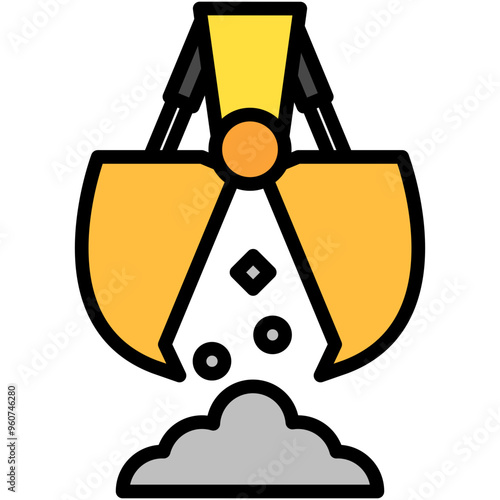 Excavator Bucket lineal multi color icon. related to industry, construction theme. best for UI, UX, app and web development.