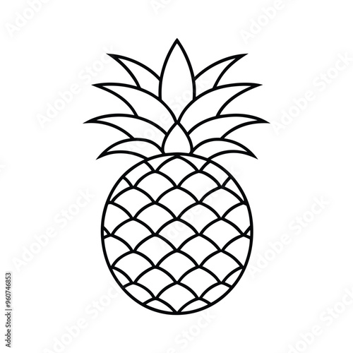  Pineapple icon illustration lineout icon on white background.