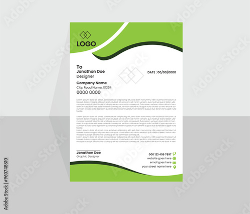 Corporate business letterhead design, creative modern letterhead template design, letterhead template.