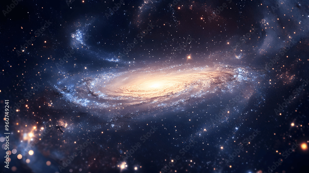 Fototapeta premium Milky Way galaxy with detailed spiral arms and stars