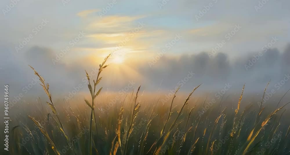 the sun's gentle rays illuminate the meadow, casting a golden glow on the dew-kissed stems. Each blade of grass seems to shimmer the sun's gentle rays illuminate the meadow, casting a golden glow on the dew-kissed stems. Each blade of grass seems to shimmer