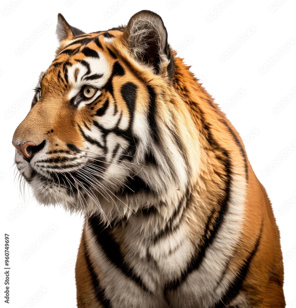 Obraz premium PNG A wildlife tiger portrait on the white background