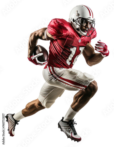 PNG A Rugby player running on the white background photo