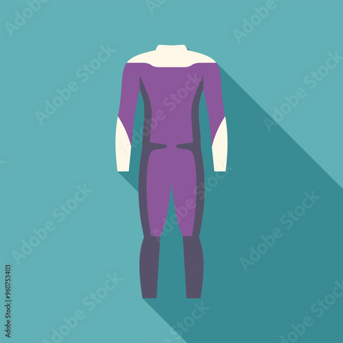 Diving suit for extreme water sports showing back view on a blue background