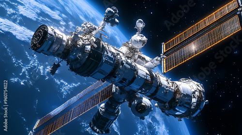 Fototapeta Naklejka Na Ścianę i Meble -  International space station. Space Station. Illustration