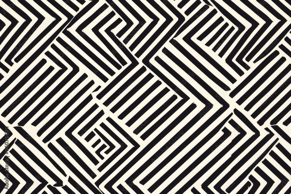 A geometric design featuring a series of interconnected squares in monochrome hues A geometric design featuring a series of interconnected squares in monochrome hues