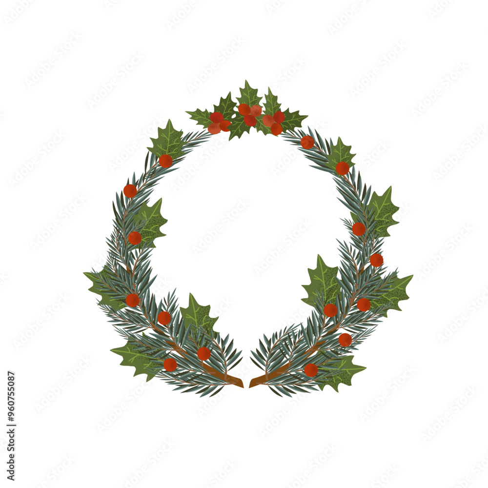 Christmas wreath decorated bright balls Christmas wreath decorated bright balls