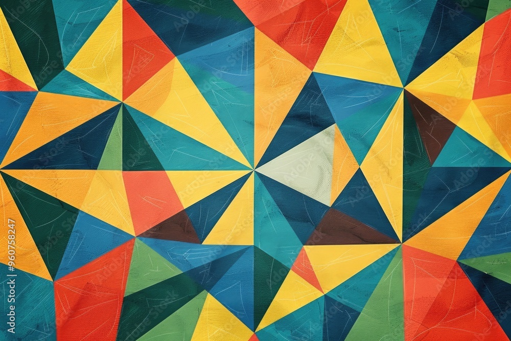 Abstract art featuring colorful triangles Abstract art featuring colorful triangles