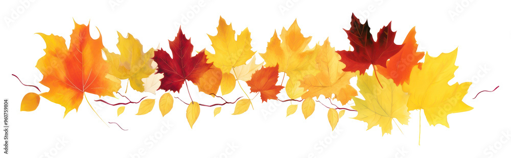 PNG Autumn maple leaves on the white background PNG Autumn maple leaves on the white background