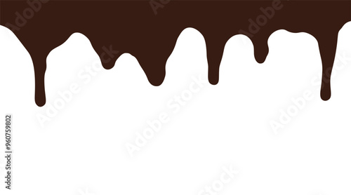 Set of chocolate drops and blots. Chocolate wave Background. Chocolate liquid background. Abstract chocolate background.