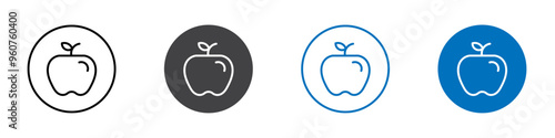Apple icon flat editable icon mark set.
