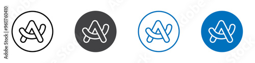 Arc browser icon flat editable icon mark set.