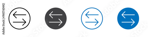 arrows data transfer icon flat editable icon mark set.