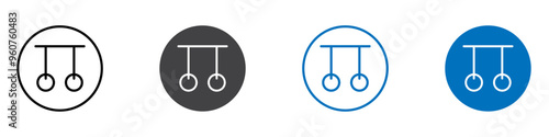 Balance rings icon flat editable icon mark set.