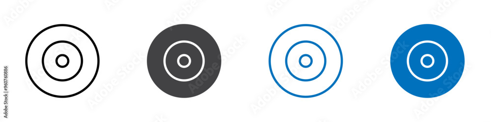 Cd icon flat editable icon mark set. Cd icon flat editable icon mark set.