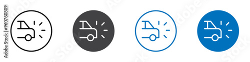 Car crash icon flat editable icon mark set.