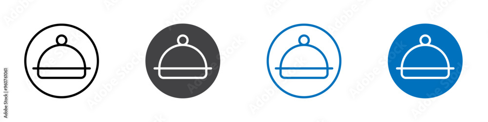 Cloche icon flat editable icon mark set. Cloche icon flat editable icon mark set.