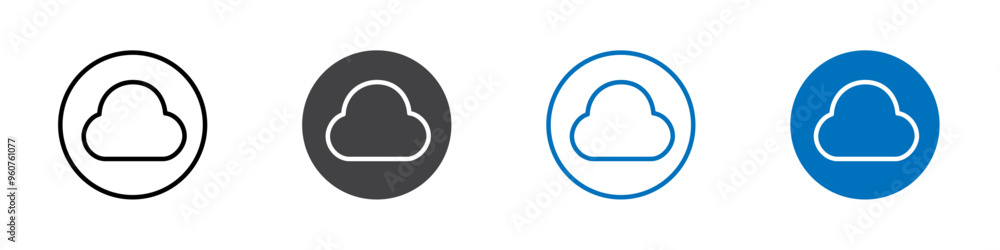 Cloud icon flat editable icon mark set. Cloud icon flat editable icon mark set.