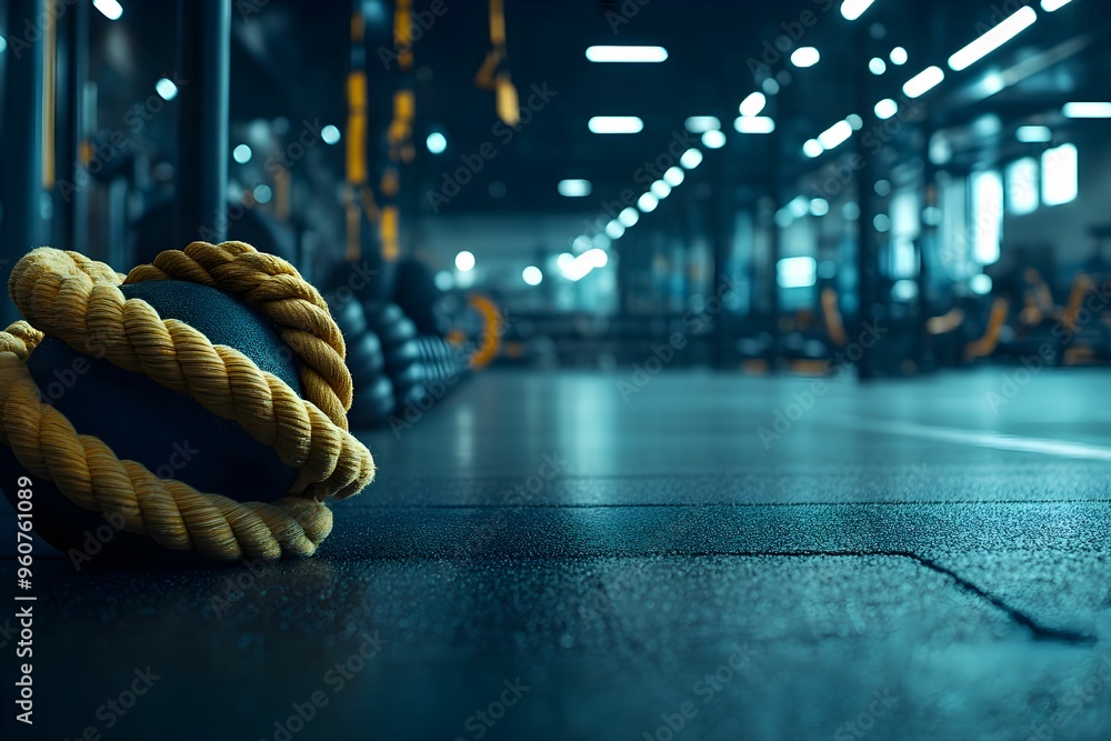 Obraz premium sport, aktywność fizyczna, sprzęt sportowy, buty do biegania, hantle, woda, bidon, podłoga w siłowni, dynamiczny, ruch, energia, fitness, trening, siłownia, kondycja, bieganie, ćwiczenia, zdrowy styl 