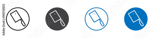 Cleaver icon flat editable icon mark set.