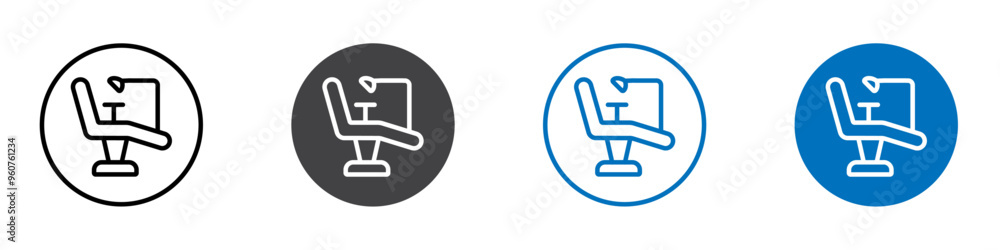 Dental chair icon flat editable icon mark set. Dental chair icon flat editable icon mark set.