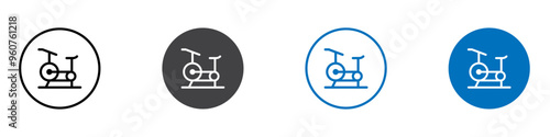 Cycling icon flat editable icon mark set.